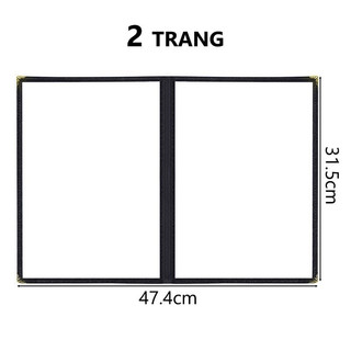 BÌA MENU 2 LÁ TRONG SUỐT A4