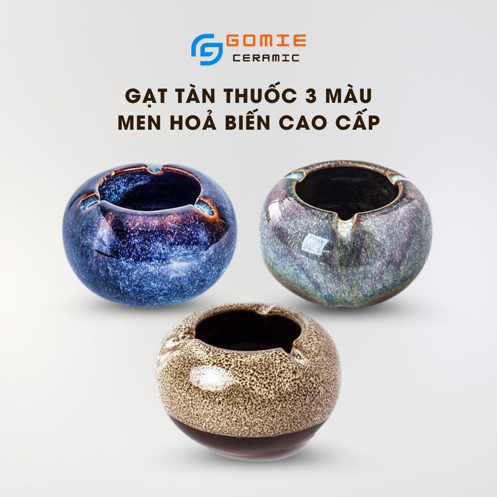 Gạt Tàn Thuốc Gốm Sứ Cao Cấp (3 màu ) - Gạt Tàn Thuốc Lá Gốm Bát Tràng