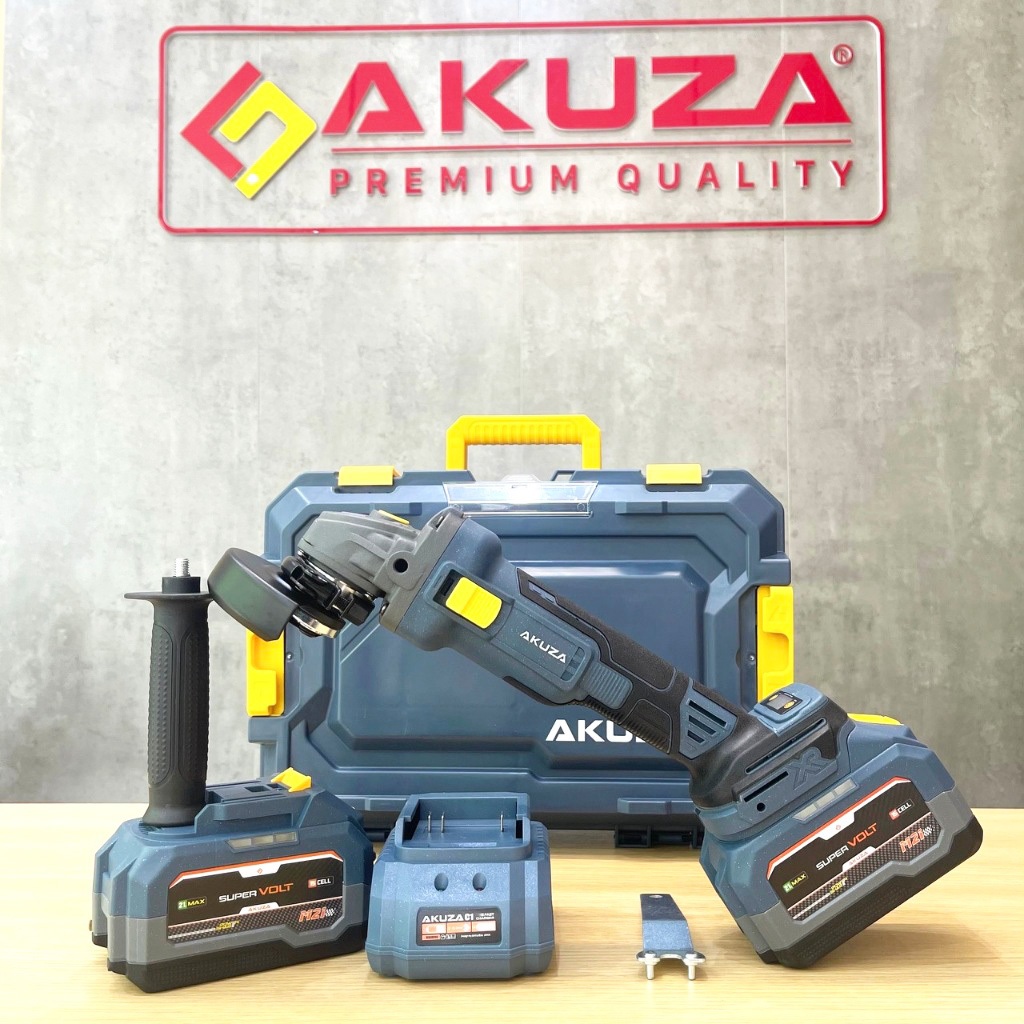 Máy mài pin AKUZA 01BL cao cấp không chổi than có chỉnh lực điện tử, pin 15 cell