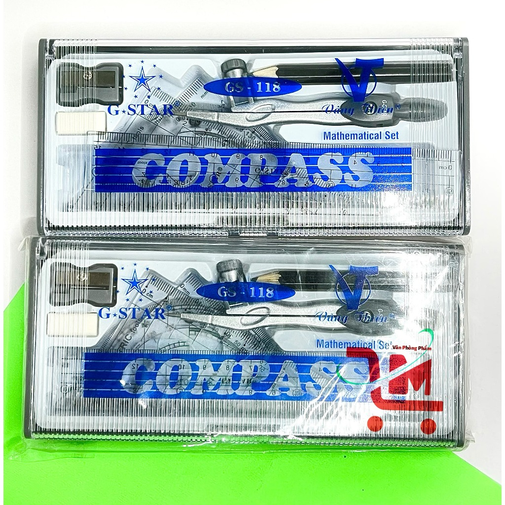 Hộp 12 Bộ Compass Bộ 7 Món GSTAR U-118 Sử Dụng Chì Chuốt / Compass Học Sinh Kèm Bộ Thước Đủ Loại