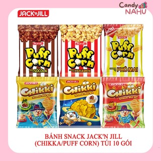 Bánh snack Jack'n Jill (Chikki/Puff Corn) túi 10 gói