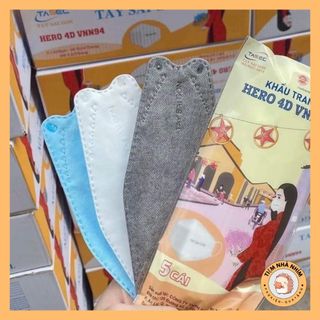 Bịch 5 cái khẩu trang kháng khuẩn tây sài gòn khẩu trang hero 4d vnn94 tây sài gòn - khẩu trang tsg