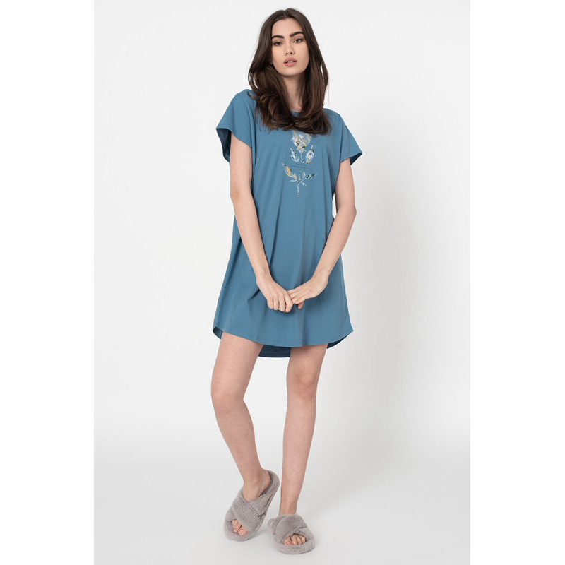 Đầm Thun Cotton Tay Ngắn Cổ Tròn Mặc Ngủ Mặc Bầu TRUMPH Hàng Xuất Xịn Chất Cao Cấp Mịn Siêu Mát Bigs