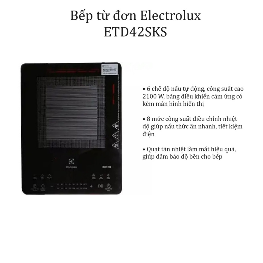 [Cam kết mới 100% chính hãng] Bếp từ đơn Electrolux ETD42SKS