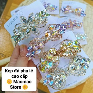 Kẹp tóc đá pha lê lấp lánh kiểu bấm đuôi size 8 cm cho nữ