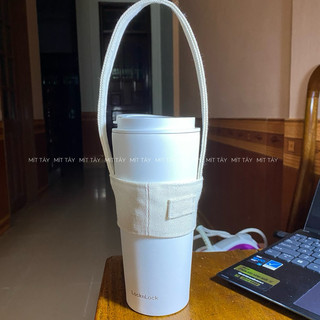 Quai Vải Canvas Xách Ly Cốc Bình giữ Nhiệt