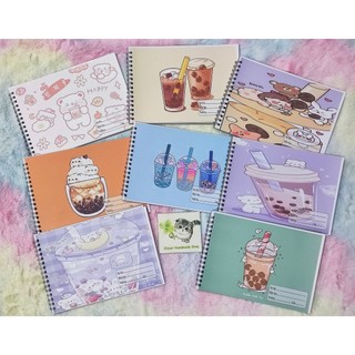 Vở vẽ trà sữa lò xo A5 VV5I42 20 tờ thần tượng kpop boba tea hoạt hình cute dễ thương
