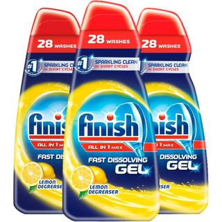 Combo 3 chai Gel rửa chén Finish All in 1 Max 700ml (2100ml) hương chanh- EU