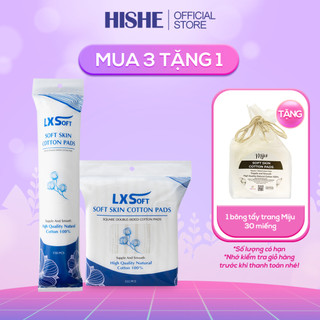Bông tẩy trang LXSoft cao cấp Hàn Quốc 100% cotton tự nhiên - Không xơ bông - Siêu tiết kiệm