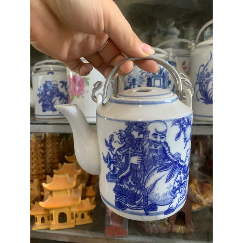 Tích xanh 1L (Ấm tích Bát Tràng,ấm tích ủ chè xanh, dành tích, tích trà bé, ấm trà bé,ấm hãm trà xan