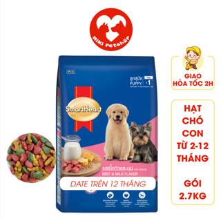 Thức Ăn Cho Chó Con Hạt Smartheart Puppy 2.7Kg Vị Bò Và Sữa - Miki Petshop