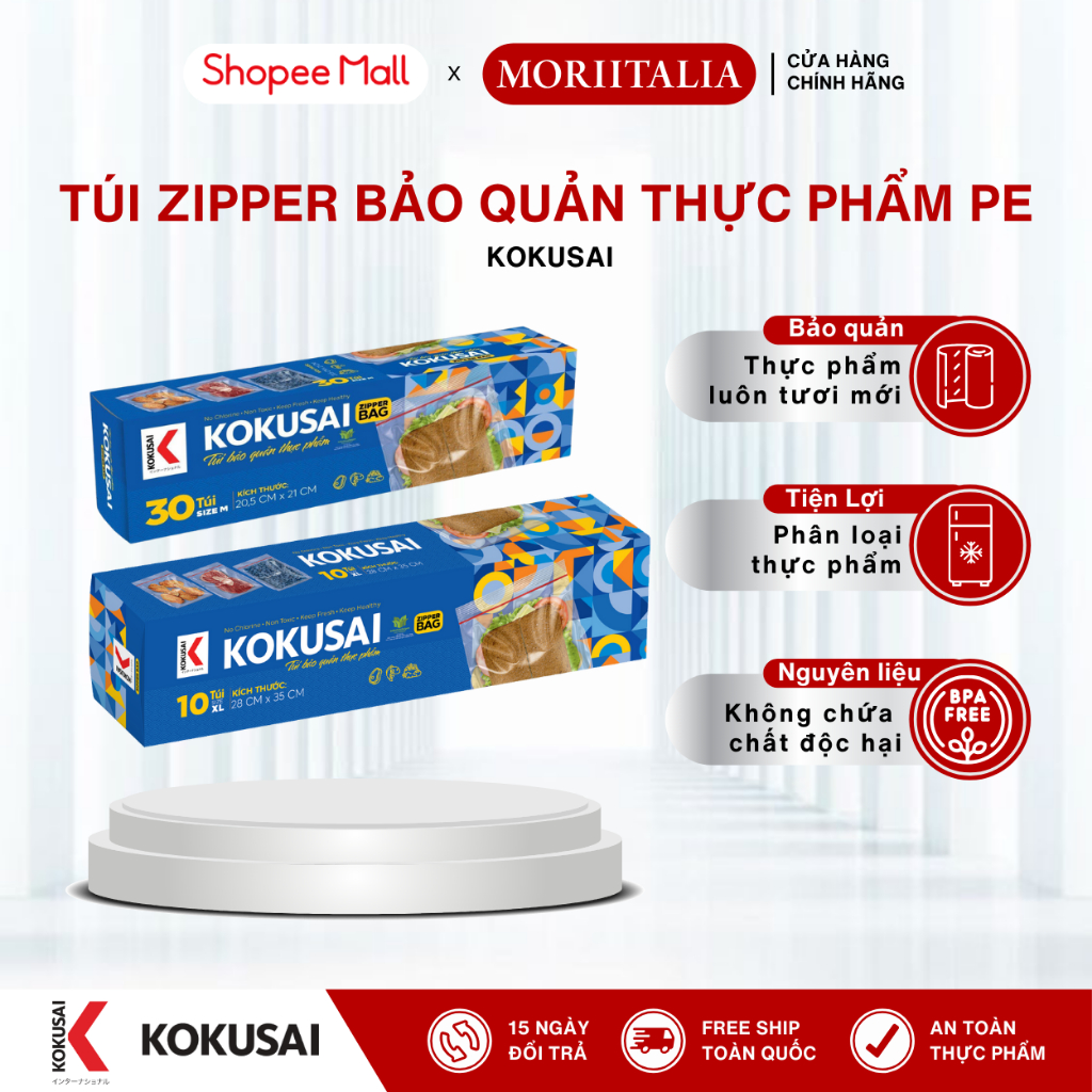 Túi Zipper Kokusai đựng thực phẩm đa năng, nhiều kích thước 20cm - 30cm