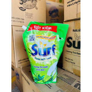 Nước rửa chén Surf hương trà xanh và lá dứa túi 3,5kg