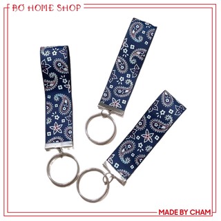 Móc chìa khóa vải, Móc khóa ruy băng, Móc khóa vải thêu hoa, Móc khóa handmade.