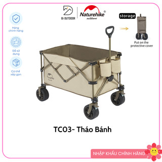 Xe kéo dã ngoại gấp gọn tc03 naturehike nh20pj009 phiên bản tháo bánh