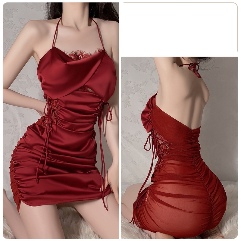 Váy Ngủ Lụa Ren Phối Voan Mềm Hở Ngực Gợi Cảm Nữ | BigBuy360 - bigbuy360.vn