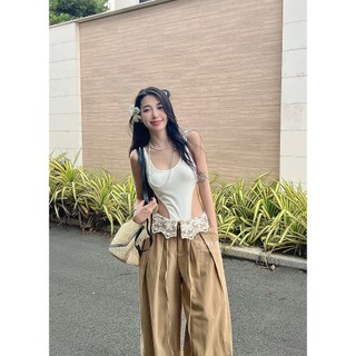 [ THIẾT KẾ MỚI ] Set Bodysuit Quần Dài Phối Ren