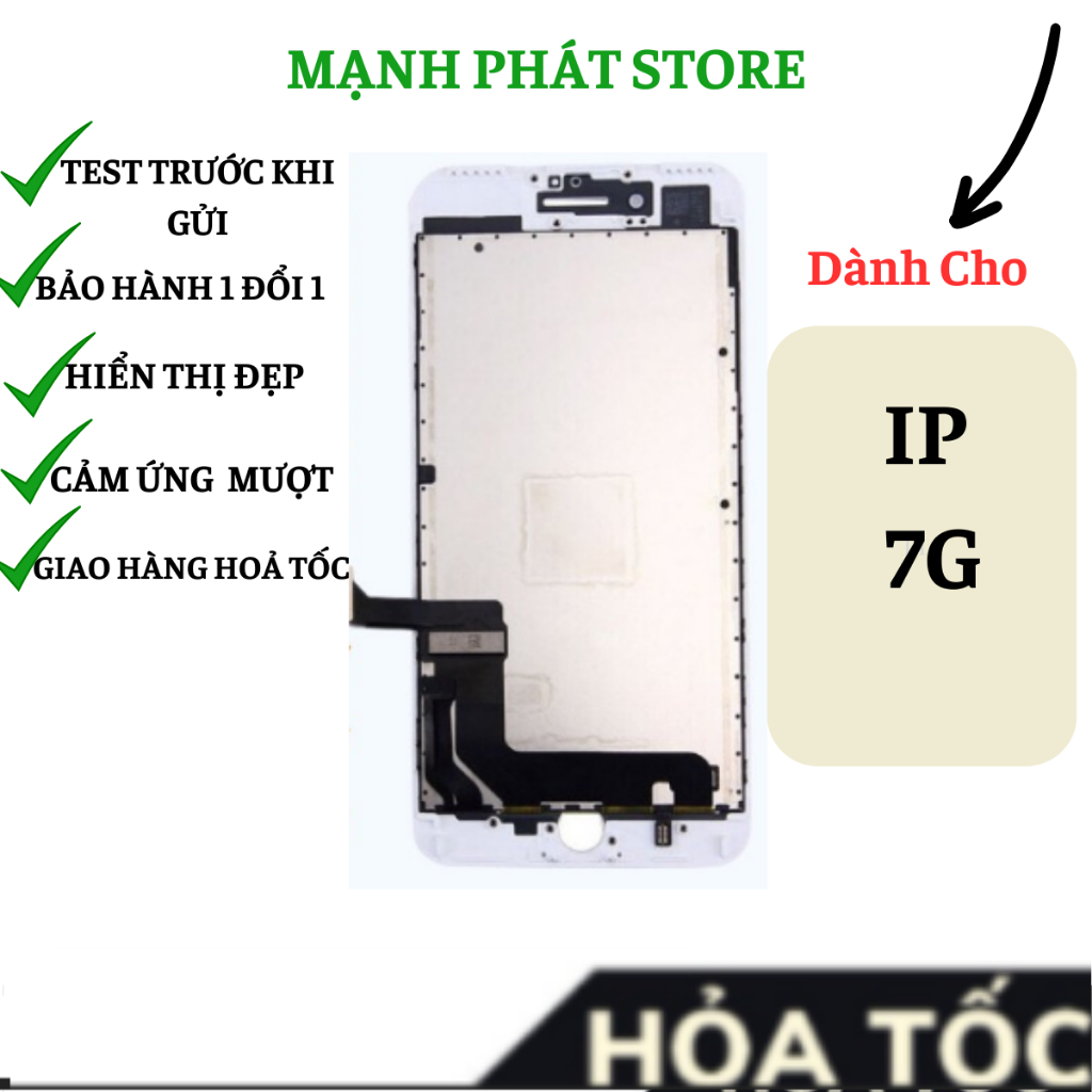 Màn Hình Cho IP 7G Thay Thế Cho Điện Thoại Hỏng Màn Hình -2 Màu Đen, Trắng  (Tặng kèm cường lực)
