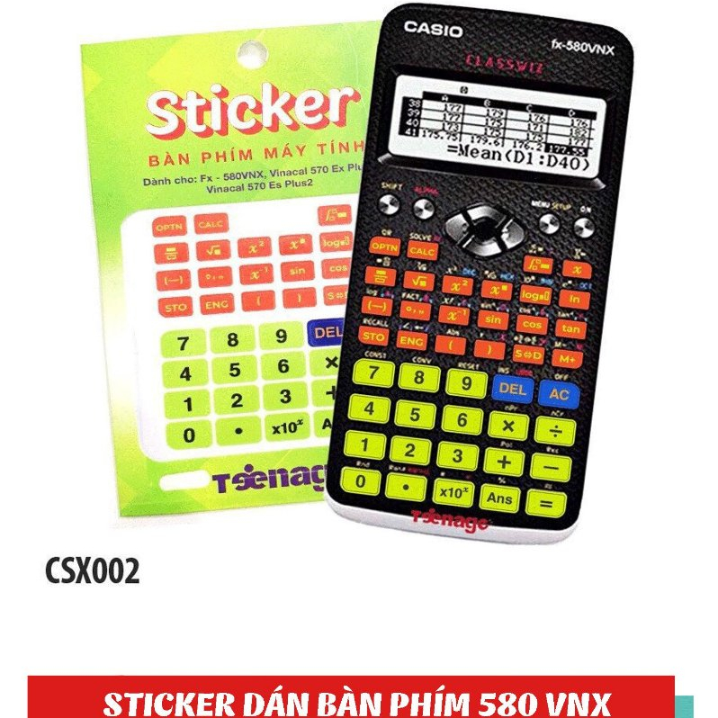 Dán Bàn Phím FX580vn Miếng decal dán bàn phím máy tính casio nhiều màu sắc