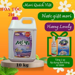 Nước giặt cao cấp MORI hương lovely can 10L - hương thơm ngọt ngào, nồng nàn