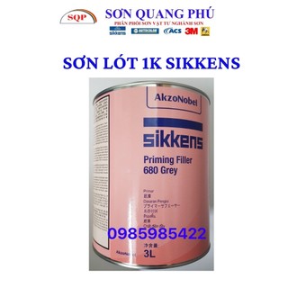 Sơn lót xám lót 1K hãng Sikkens 680 lon 3L ( Sơn oto xe máy )
