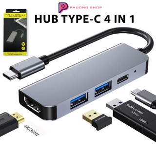 Hub Type C 4 in 1 - USB 3.1 Type-C sang HDMI 4K Thunderbolt 3 USB Type C, USB 3.0 Cho Laptop Điện Thoại Máy Chiếu
