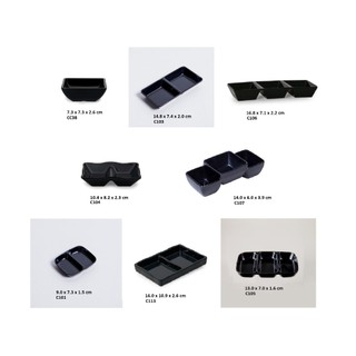 Chén Chấm vuông/ 2 ngăn/ 3 ngăn nhựa Melamine Màu Đen
