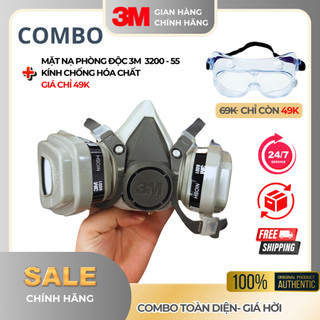 Bộ mặt nạ phòng độc 3m™ 6100 - 2 phin lọc chống lại dạng bụi, hơi và khí