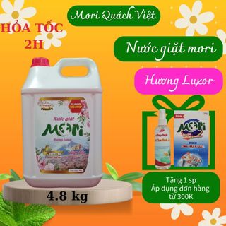  Nước giặt mori hương luxor giúp quần áo thơm tho không cần xả vải can 10kg 