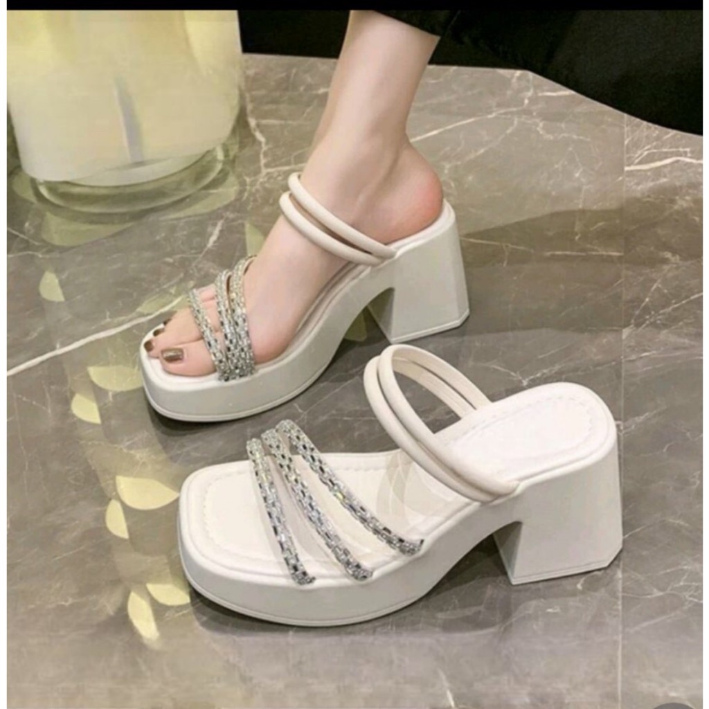 Dép xuồng nữ cao 9 cm NGỌC TRINH STORE xoằn 3 đường tiểu thư phong cách hàn quốc_ Mã 026_ L1A. | BigBuy360 - bigbuy360.vn