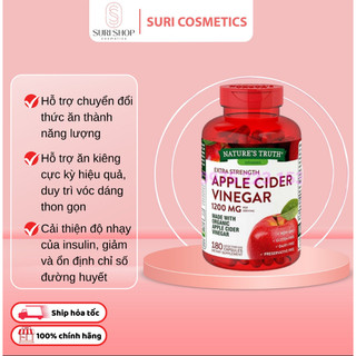 Viên Uống Giấm Táo Natures Truth Apple Cider Vinegar 180v