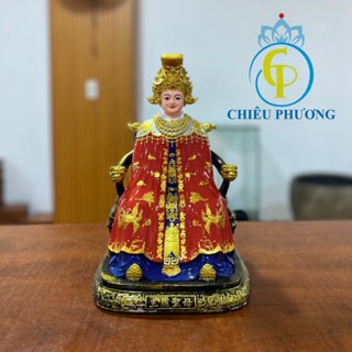  Tôn Tượng Bà Chúa Xứ Nguyên Nhung Ngồi 30cm Nhựa Composite Mới 