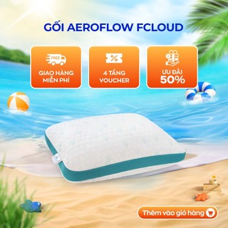 Gối foam Aeroflow Nhật Bản fCloud 43x63cm mềm mại, phân tán lực tối ưu nâng đỡ