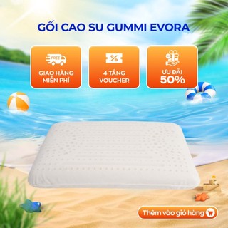 Gối cao su thiên nhiên Gummi Evora 60x40cm thiết kế rãnh massage độc quyền, thoáng khí, thư giãn tối đa