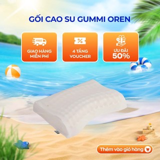 Gối cao su thiên nhiên Gummi Oren 38x51cm cấu trúc massage chủ động, ôm trọn đường cong cổ vai gáy