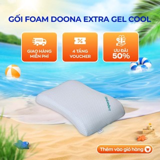 Gối Foam Doona Extra Gel Cool mát lạnh thư giãn, nâng đỡ cổ vai gáy, êm ái mềm mại