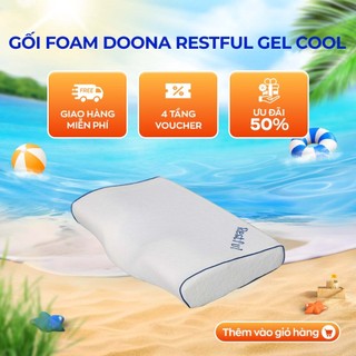 Gối memory foam Doona Restful Cool Gel 55x35cm mát lạnh tức thì, ôm sát nâng đỡ, định hình cổ vai gáy