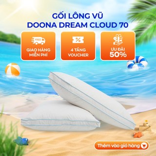 Gối lông vũ tự nhiên Doona Dream Cloud 70% lông nhung, siêu nhẹ, ấm áp, thoáng khí