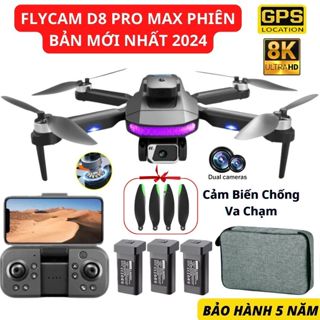 Flycam Drone mini D8 Pro định vị GPS cao cấp Led RGB đổi màu Pin 2000mAh, Máy bay điều khiển cao cấp