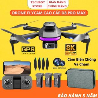 Máy bay flycam D8 Pro GPS cảm biến chống va chạm, Drone mini, Play cam điều khiển từ xa Camera kép 8K UHD