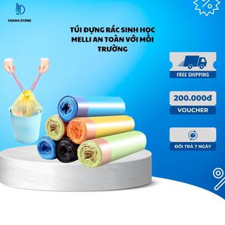 Túi đựng rác sinh học tự phân hủy có dây rút tiện lợi, an toàn với môi trường