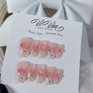 Nail box thạch cam hồng trái tim , móng giả thiết kế. nailbox