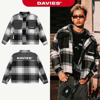 Áo flannel nam nữ nỉ dạ phối jean DAVIES local brand caro đen trắng Denim Hybrid Jacket| D37-AK5