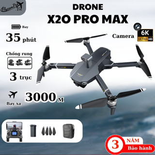 Máy bay flycam chống rung 3 trục X20 pro max, drone pin khủng 4500mAh, bay 35 phút, định vị GPS