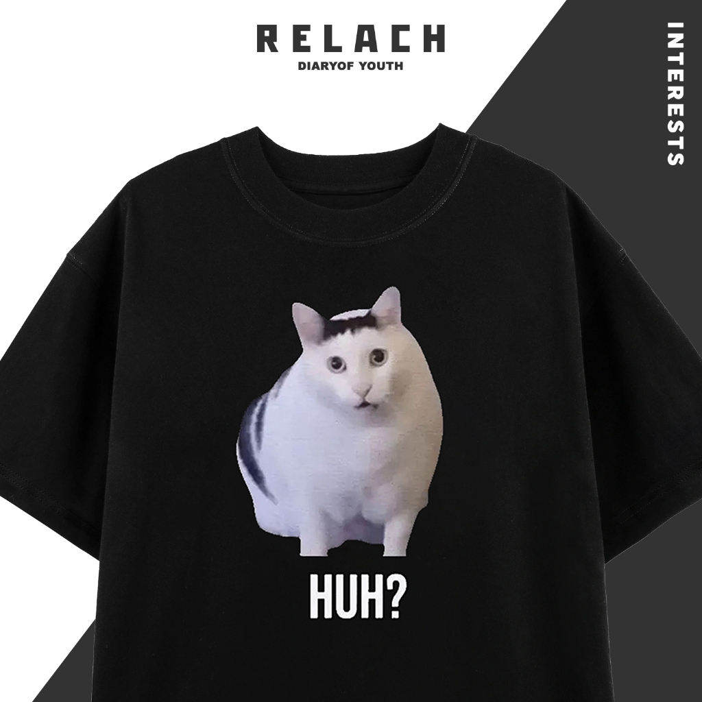 Áo Thun Nam Nữ Form Rộng Cotton Tay Lỡ , Áo Phông Relach Cổ Tròn Basic Tee Oversize Trend Hè - Cat HUH