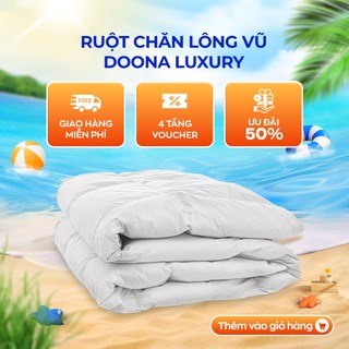 Ruột chăn lông vũ tự nhiên Doona Luxury 70% lông nhung, siêu nhẹ, ấm áp, thoáng khí
