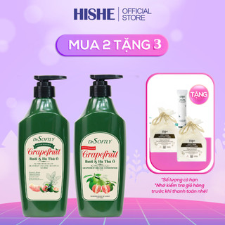  Bộ đôi Dầu gội xả Bưởi & Hà thủ ô DrSoftly 500ml - Giảm rụng - Kích thích mọc tóc