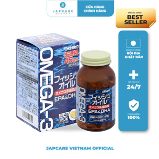 Viên Uống Dầu Cá Omega-3 Orihiro Hỗ Trợ Tim Mạch Cải Thiện Hoạt Động Của Mắt 180 Viên