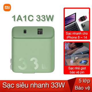 Củ sạc nhanh 1a1c 33w xiaomi zmi ha728 matcha green
