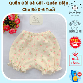 Combo 3 Quần Đùi Gấu Bèo Xinh Xắn Cho Bé Gái, Quần Điệu Quần Bí Ngô, Vải Xô Muslin - Bé Con Baby